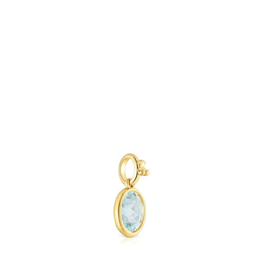 Tous Colgante pequeño con baño de oro 18 kt sobre plata y aguamarina Medallions
