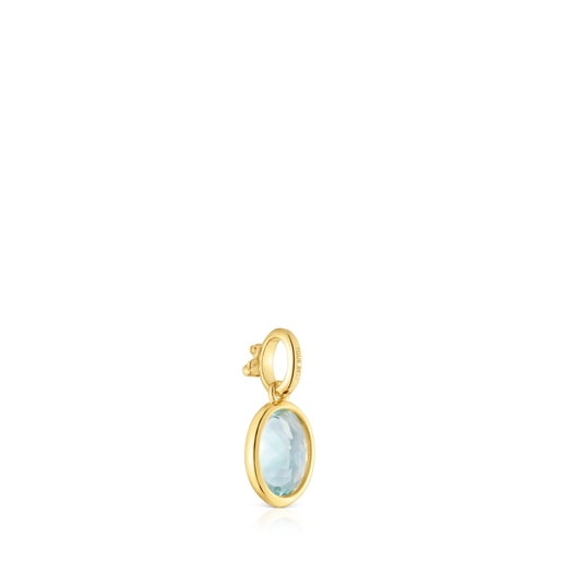 Tous Colgante pequeño con baño de oro 18 kt sobre plata y aguamarina Medallions Ofertas de temporada