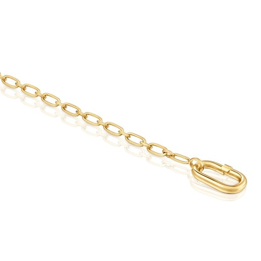 Tous Pulsera cadena con baño de oro 18 kt sobre plata y anilla Hold Oval Devoluciones gratuitas