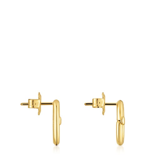 Tous Pendientes pequeños con baño de oro 18 kt sobre plata Hold Oval