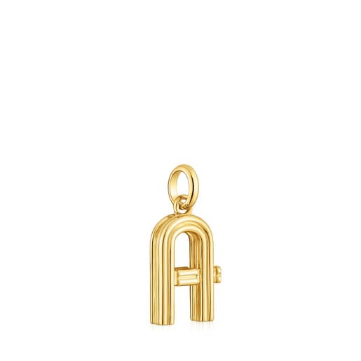 Tous Colgante mediano letra A con baño de oro 18 kt sobre plata Alphabet