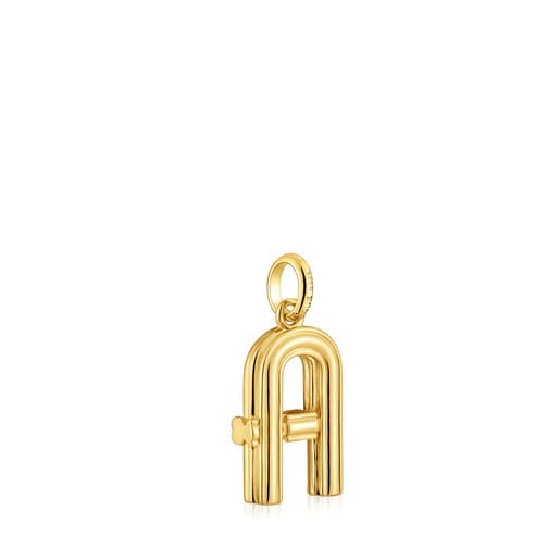 Tous Colgante mediano letra A con baño de oro 18 kt sobre plata Alphabet Rebajas