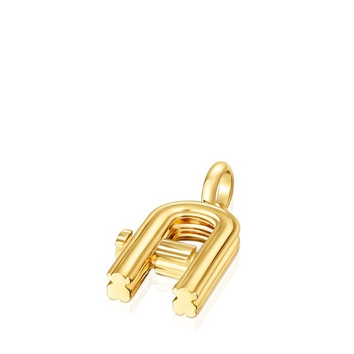 Tous Colgante mediano letra A con baño de oro 18 kt sobre plata Alphabet Rebajas