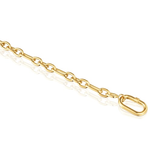 Tous Pulsera cadena con baño de oro 18 kt sobre plata y anilla Hold Oval Ofertas