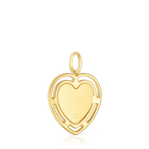 Tous Colgante corazón con baño de oro 18 kt sobre plata y topacios Medallions Gran oferta