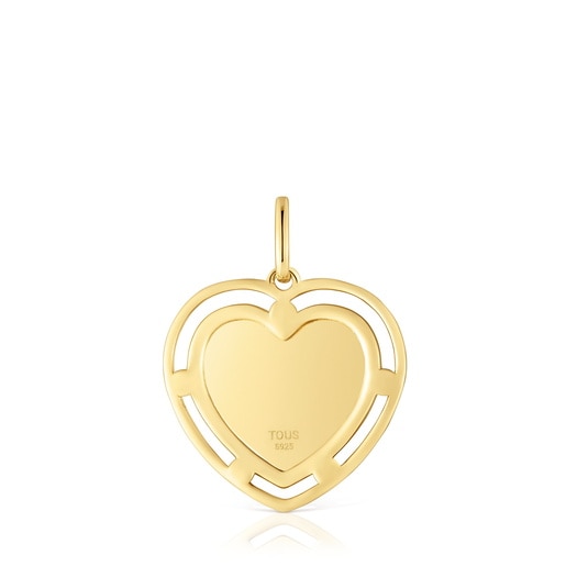 Tous Colgante corazón con baño de oro 18 kt sobre plata y topacios Medallions Gran oferta