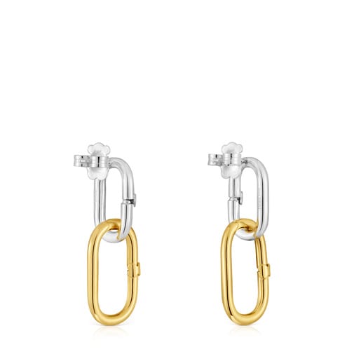 Tous Pendientes largos bicolor Hold Oval Rebajas de fábrica