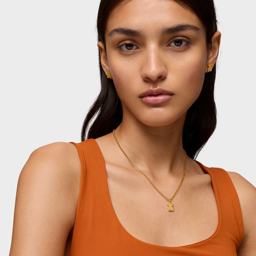 Tous Colgante pequeño oso con baño de oro 18 kt sobre plata 12 mm Sweet Dolls Ventas relámpago