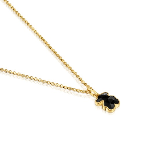 Tous Collar corto con baño de oro 18 kt sobre plata y motivo oso en ónix Icon Color Tienda