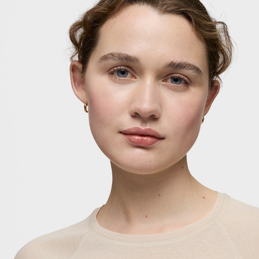 Tous Pendientes aro oso con baño de oro 18 kt sobre plata TOUS Basics Rebajas online
