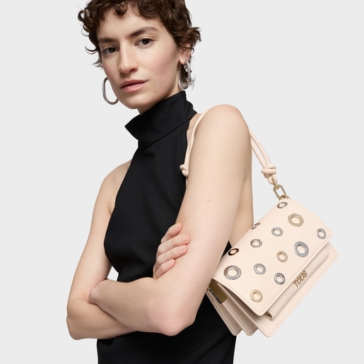 Tous Bandolera pequeña beige Audree Eyelets Outlet online