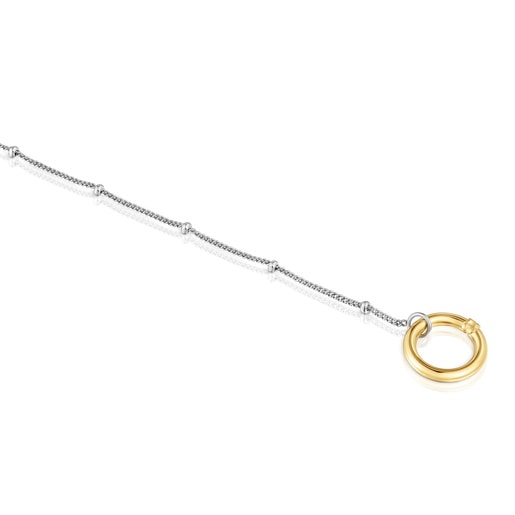 Tous Pulsera cadena de acero y anilla de oro Hold Rebajas de fábrica
