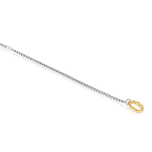 Tous Pulsera cadena de acero y anilla de oro Hold Oval Los más vendidos