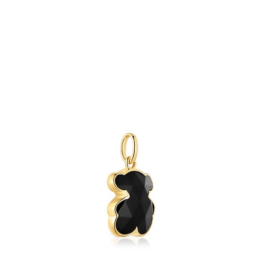 Tous Colgante pequeño con baño de oro 18 kt sobre plata y motivo oso en ónix Icon Color