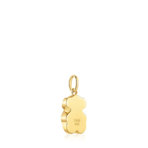 Tous Colgante pequeño con baño de oro 18 kt sobre plata y motivo oso en ónix Icon Color Descuento