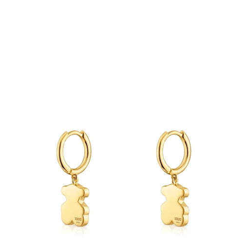 Tous Pendientes aro con baño de oro 18 kt sobre plata y detalle oso colgante Sweet Dolls Envío gratis