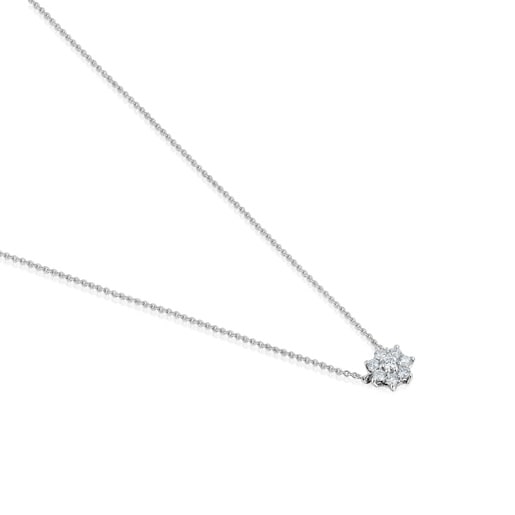 Tous Gargantilla de oro blanco y diamante Daisy Ahorra y exporta