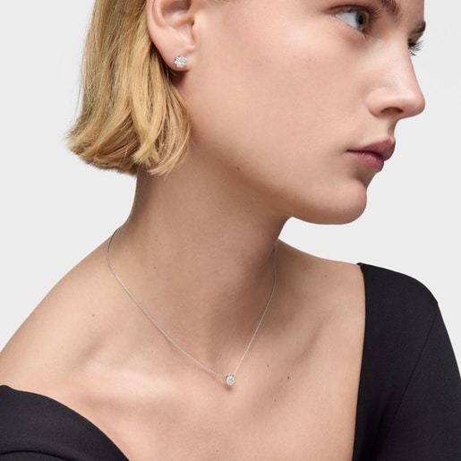 Tous Gargantilla de oro blanco y diamante Daisy Ahorra y exporta