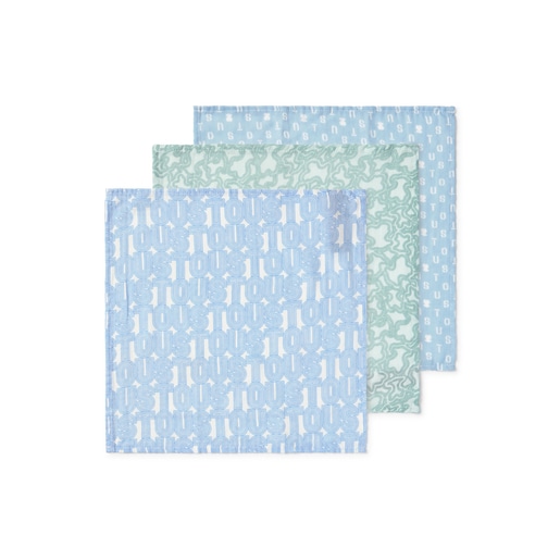 Tous Muselina pack de 3 MMuse celeste