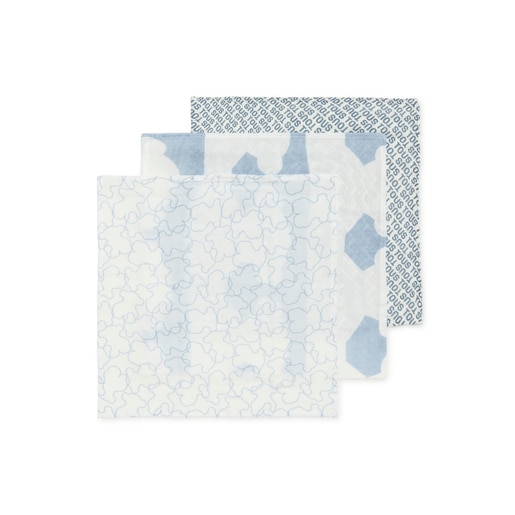 Tous Muselina pack de 3 MMuse azul celeste