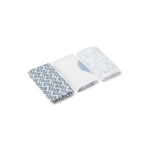 Tous Muselina pack de 3 MMuse azul celeste Descuento por venta flash
