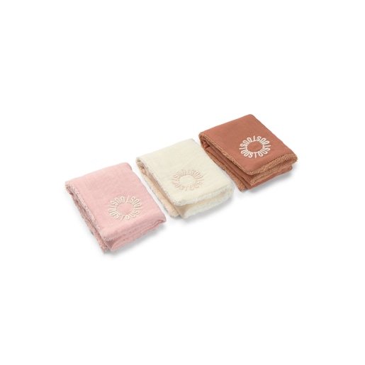Tous Muselina pack de 3 con rizo Classic rosa Ofertas de temporada
