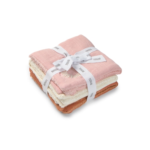 Tous Muselina pack de 3 con rizo Classic rosa Ofertas de temporada