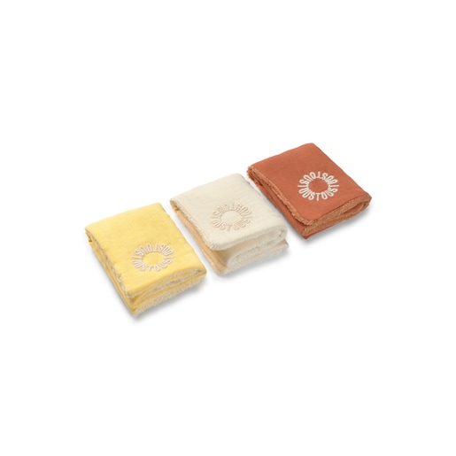 Tous Muselina pack de 3 con rizo Classic amarillo Ofertas especiales