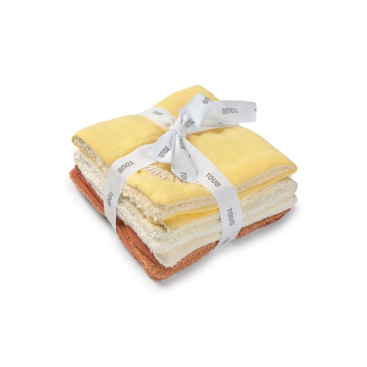 Tous Muselina pack de 3 con rizo Classic amarillo Ofertas especiales