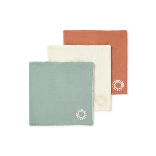 Tous Muselina pack de 3 con rizo Classic bruma