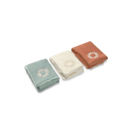 Tous Muselina pack de 3 con rizo Classic bruma Grandes ahorros