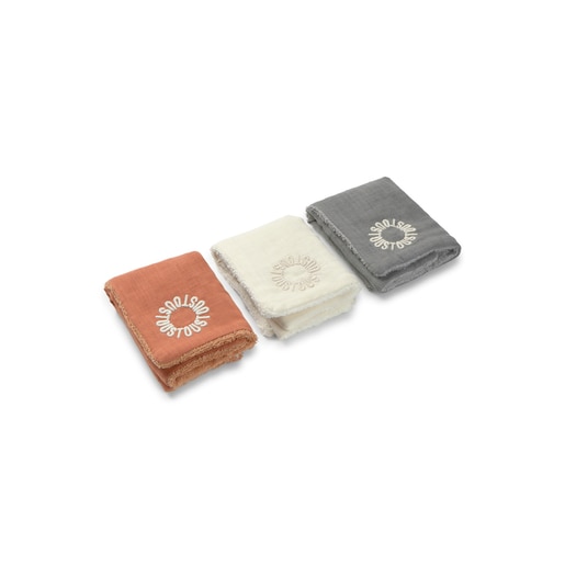 Tous Muselina pack de 3 con rizo Classic gris Rebajas de fin de temporada