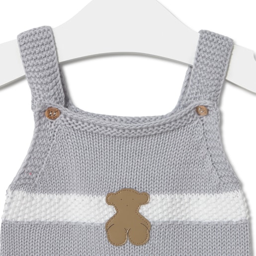 Tous Ranita de punto de bebé Tricot a rayas gris Outlet online
