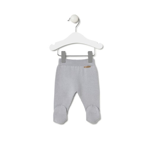 Tous Conjunto de punto de bebé Tricot a rayas gris En oferta