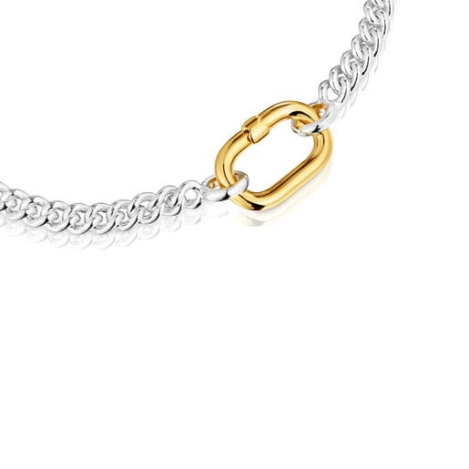 Tous Pulsera de plata con anilla bicolor Hold Oval Oferta especial