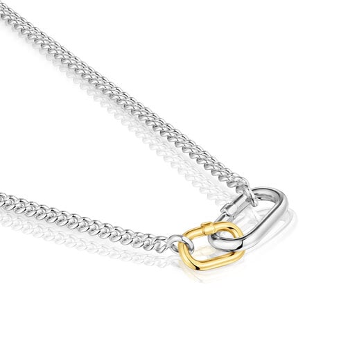 Tous Collar corto de plata con anillas bicolor Hold Oval COMPRAR AHORA