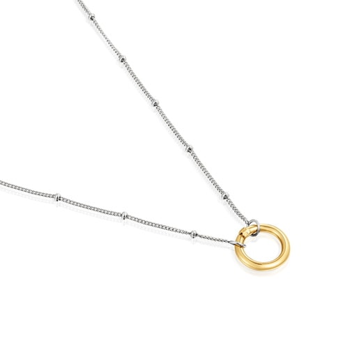 Tous Collar corto de acero y anilla de oro Hold Precio de fábrica