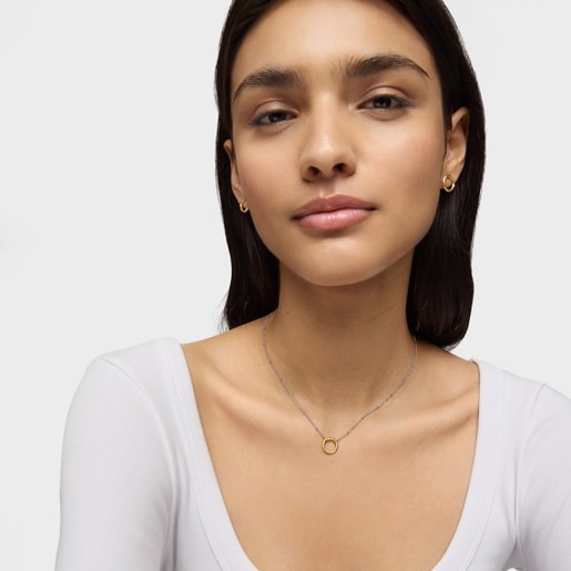 Tous Collar corto de acero y anilla de oro Hold Precio de fábrica