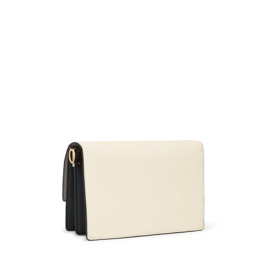 Tous Bandolera mediana beige y gris Audree Saffiano