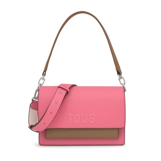 Tous Bandolera mediana rosa y tierra Audree Saffiano Grandes descuentos