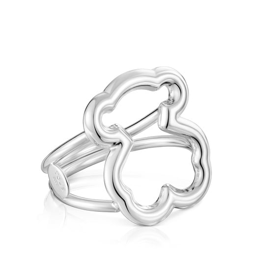 Tous Anillo de plata motivo silueta oso New Carrusel