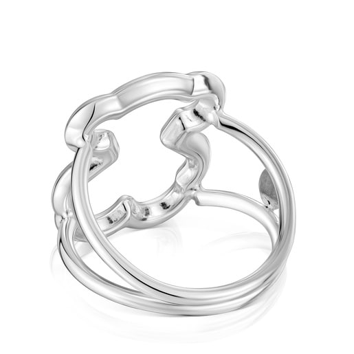Tous Anillo de plata motivo silueta oso New Carrusel Última moda