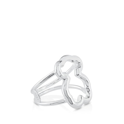 Tous Anillo de plata motivo silueta oso New Carrusel Última moda