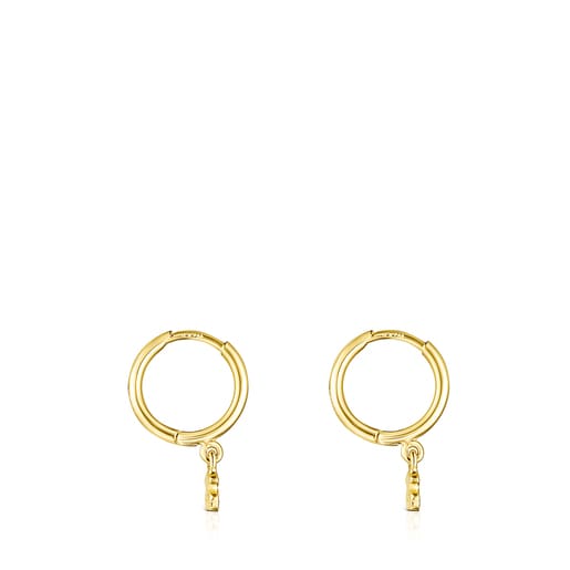 Tous Pendientes con baño de oro 18 kt sobre plata Cool Joy