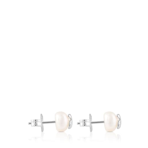 Tous Pendientes de plata y perlas TOUS Bear