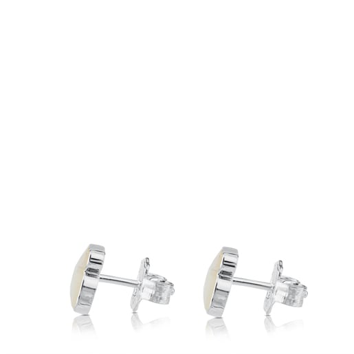 Tous Pendientes de plata y nácar facetado motivo oso TOUS Color