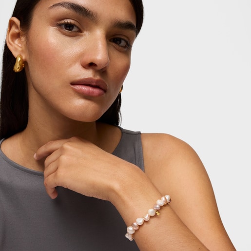 Tous Pulsera de oro y perlas cultivadas barrocas TOUS Pearls Tienda