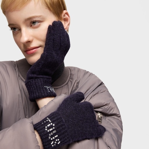 Tous Guantes azul marino TOUS Crystal Liquidación