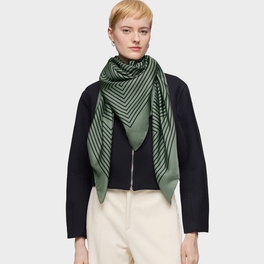 Tous Pañuelo cuadrado verde arcilla TOUS Maze En oferta