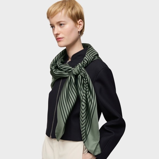 Tous Pañuelo cuadrado verde arcilla TOUS Maze En oferta